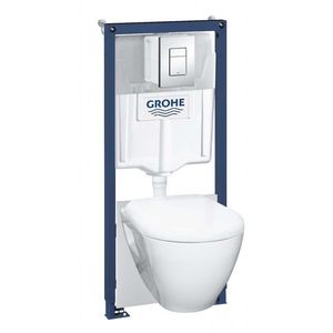 GROHE Solido Set předstěnové instalace, klozetu a sedátka softclose, tlačítko Skate Cosmopolitan, chrom 39468000 obraz