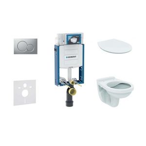 GEBERIT Kombifix Set předstěnové instalace, klozet Alpha se sedátkem, tlačítko Sigma01, matný chrom 110.302.00.5 ND3 obraz