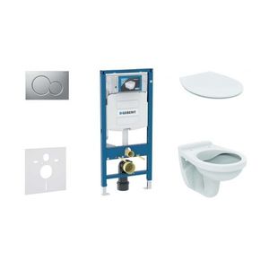 GEBERIT Duofix Set předstěnové instalace, klozet Alpha se sedátkem, tlačítko Sigma01, matný chrom 111.300.00.5 ND3 obraz