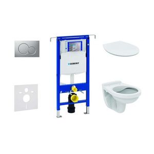 GEBERIT Duofix Set předstěnové instalace, klozet Alpha se sedátkem, tlačítko Sigma01, matný chrom 111.355.00.5 ND3 obraz