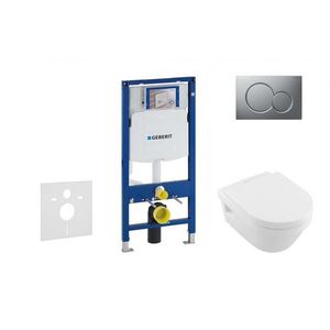 GEBERIT Duofix Set předstěnové instalace, klozetu a sedátka Villeroy & Boch, tlačítka Sigma01, DirectFlush, SoftClose, CeramicPlus, matný chrom 111.300.00.5 NB3 obraz