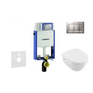 GEBERIT Kombifix Set předstěnové instalace, klozetu a sedátka Villeroy & Boch, tlačítka Sigma30, DirectFlush, SoftClose, CeramicPlus, matný chrom/chrom 110.302.00.5 NB7 obraz