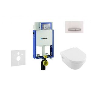 GEBERIT Kombifix Modul pro závěsné WC s tlačítkem Sigma50, alpská bílá + Villeroy Boch WC a sedátko, DirectFlush, SoftClose, CeramicPlus 110.302.00.5 NB8 obraz