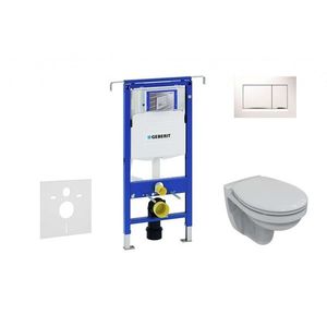 GEBERIT Duofix Set předstěnové instalace, klozetu a sedátka Villeroy & Boch, tlačítka Sigma30, DirectFlush, SoftClose, CeramicPlus, bílá/chrom 111.355.00.5 NB5 obraz