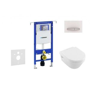 GEBERIT Duofix Set předstěnové instalace, klozetu a sedátka Villeroy & Boch, tlačítka Sigma50, DirectFlush, SoftClose, CeramicPlus, alpská bílá 111.355.00.5 NB8 obraz