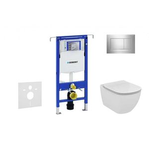 GEBERIT Duofix Modul pro závěsné WC s tlačítkem Sigma30, lesklý chrom/chrom mat + Ideal Standard Tesi WC a sedátko, Aquablade, SoftClose 111.355.00.5 NU6 obraz