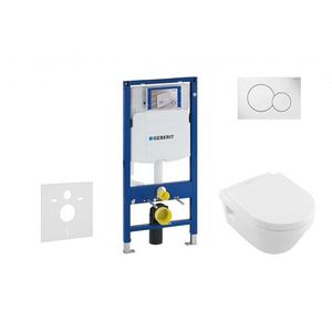 GEBERIT Duofix Set předstěnové instalace, klozetu a sedátka Villeroy & Boch, tlačítka Sigma01, DirectFlush, SoftClose, CeramicPlus, alpská bílá 111.300.00.5 NB1 obraz