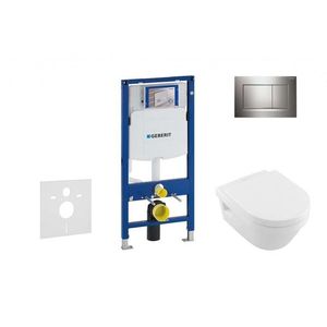 GEBERIT Duofix Set předstěnové instalace, klozetu a sedátka Villeroy & Boch, tlačítka Sigma30, DirectFlush, SoftClose, CeramicPlus, chrom 111.300.00.5 NB6 obraz