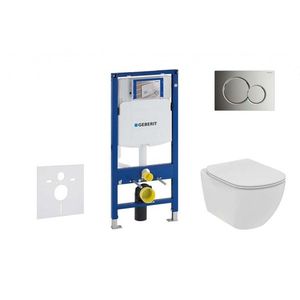 GEBERIT Duofix Set předstěnové instalace, klozetu a sedátka Ideal Standard Tesi, tlačítka Sigma01, Rimless, SoftClose, lesklý chrom 111.300.00.5 NE2 obraz