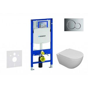 GEBERIT Duofix Set předstěnové instalace, klozetu Oudee a sedátka softclose, tlačítko Sigma01, lesklý chrom SANI11CA1100 obraz