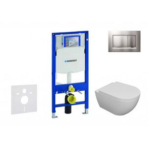 GEBERIT Duofix Set předstěnové instalace, klozetu Oudee a sedátka softclose, tlačítko Sigma30, lakovaný chrom mat/chrom SANI11CA1102 obraz