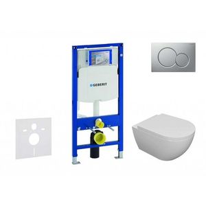 GEBERIT Duofix Set předstěnové instalace, klozetu Oudee a sedátka softclose, tlačítko Sigma01, lakovaný matný chrom SANI11CA1103 obraz