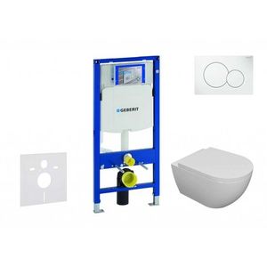 GEBERIT Duofix Set předstěnové instalace, klozetu Oudee a sedátka softclose, tlačítko Sigma01, alpská bílá SANI11CA3100 obraz