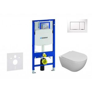 GEBERIT Duofix Set předstěnové instalace, klozetu Oudee a sedátka softclose, tlačítko Sigma30, bílá/chrom SANI11CA3101 obraz