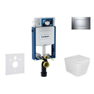 GEBERIT Kombifix Set předstěnové instalace, klozetu Arkas a sedátka softclose, tlačítko Sigma30, chrom SANI15CA1108 obraz