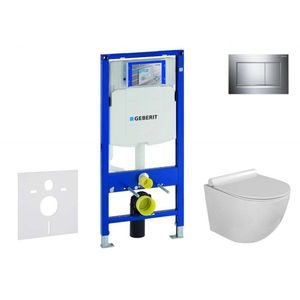 GEBERIT Duofix Set předstěnové instalace, klozetu Gaia a sedátka softclose, tlačítko Sigma30, chrom/chrom mat SANI11CA1115 obraz