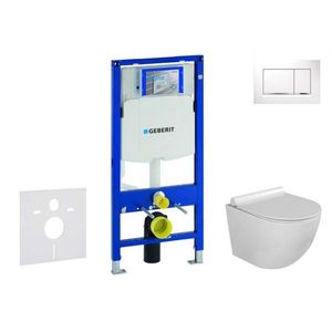 GEBERIT Duofix Set předstěnové instalace, klozetu Gaia a sedátka softclose, tlačítko Sigma30, bílá/chrom SANI11CA3111 obraz