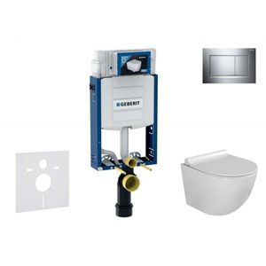 GEBERIT Kombifix Set předstěnové instalace, klozetu Gaia a sedátka softclose, tlačítko Sigma30, chrom/chrom mat SANI15CA1111 obraz