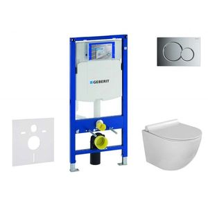 GEBERIT Duofix Set předstěnové instalace, klozetu Gaia a sedátka softclose, tlačítko Sigma01, lesklý chrom SANI11CA1114 obraz