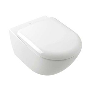 VILLEROY & BOCH Antao Závěsné WC, Rimless, CeramicPlus, TwistFlush, alpská bílá 4674T0R1 obraz