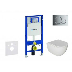 GEBERIT Duofix Set předstěnové instalace, klozetu Oudee a sedátka softclose, tlačítko Sigma01, lesklý chrom SANI11CA1120 obraz