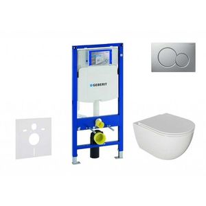 GEBERIT Duofix Set předstěnové instalace, klozetu Oudee a sedátka softclose, tlačítko Sigma01, lakovaný matný chrom SANI11CA1123 obraz