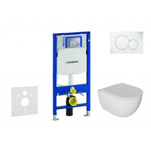 GEBERIT Duofix Set předstěnové instalace, klozetu Oudee a sedátka softclose, tlačítko Sigma01, alpská bílá SANI11CA3113 obraz