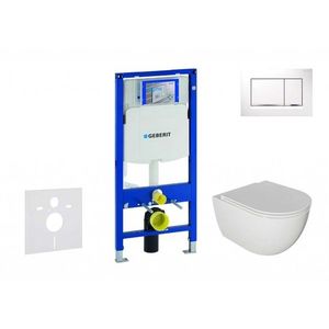 GEBERIT Duofix Set předstěnové instalace, klozetu Oudee a sedátka softclose, tlačítko Sigma30, bílá/chrom SANI11CA3115 obraz