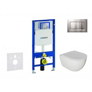 GEBERIT Duofix Set předstěnové instalace, klozetu Oudee a sedátka softclose, tlačítko Sigma30, lakovaný chrom mat/chrom SANI11CA1122 obraz