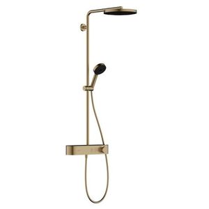 HANSGROHE Pulsify S Sprchový set s termostatem, průměr 26 cm, 3 proudy, EcoSmart, kartáčovaný bronz 24221140 obraz