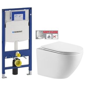 GEBERIT Duofix bez tlačítka + WC INVENA LIMNOS WITH SOFT, včetně soft/close sedátka 111.300.00.5 LI1 obraz