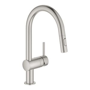 GROHE Minta Dřezová baterie s výsuvnou sprškou, supersteel 32321DC2 obraz