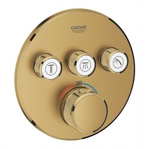 GROHE Grohtherm SmartControl Termostatická sprchová podomítková baterie, 3 ventily, kartáčovaný Cool Sunrise 29121GN0 obraz