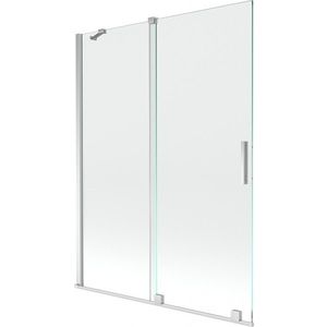 MEXEN/S Velar Dvoukřídlá posuvná vanová zástěna 130 x 150 cm, transparent, chrom 896-130-000-01-01 obraz