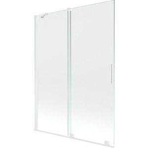 MEXEN/S Velar Dvoukřídlá posuvná vanová zástěna 130 x 150 cm, transparent, bílá 896-130-000-01-20 obraz