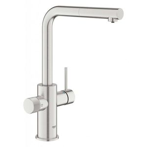 GROHE Blue Pure Dřezová baterie Minta s filtrační funkcí a výsuvnou koncovkou, supersteel 30601DC0 obraz