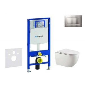 GEBERIT Duofix Set předstěnové instalace, klozetu Gaia a sedátka softclose, tlačítko Sigma30, chrom mat/chrom SANI11CA1134 obraz