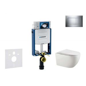 GEBERIT Kombifix Set předstěnové instalace, klozetu Gaia a sedátka softclose, tlačítko Sigma30, chrom/chrom mat SANI15CA1123 obraz