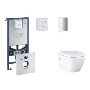 GROHE Rapid SLX Set předstěnové instalace, klozetu, sedátka SoftClose a tlačítka Skate Cosmopolitan, chrom SANI11BB2107 obraz