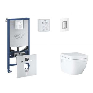 GROHE Rapid SLX Set předstěnové instalace, klozetu, sedátka SoftClose a tlačítka Skate Cosmopolitan, Moon White SANI11BB3111 obraz