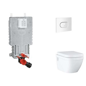 GROHE Uniset Set předstěnové instalace, klozetu, sedátka SoftClose a tlačítka Arena Cosmopolitan, alpská bílá SANI15BB3112 obraz