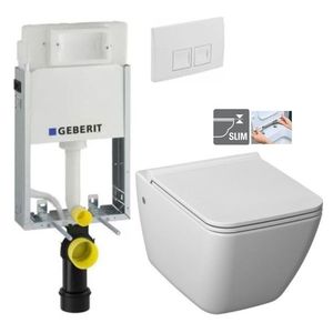 GEBERIT KOMBIFIXBasic vč. bílého tlačítka DELTA 50 + WC JIKA PURE + SEDÁTKO DURAPLAST 110.100.00.1 50BI PU1 obraz