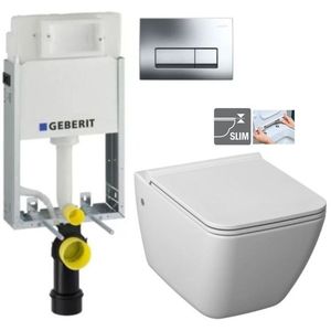 GEBERIT KOMBIFIXBasic vč. chromového tlačítka DELTA 51 + WC JIKA PURE + SEDÁTKO DURAPLAST 110.100.00.1 51CR PU1 obraz