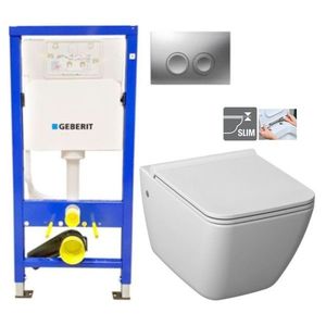 GEBERIT DuofixBasic s matným tlačítkem DELTA21 + WC JIKA PURE + SEDÁTKO DURAPLAST 458.103.00.1 21MA PU1 obraz