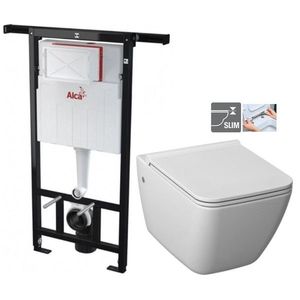 ALCADRAIN Jádromodul předstěnový instalační systém bez tlačítka + WC JIKA PURE + SEDÁTKO DURAPLAST AM102/1120 X PU1 obraz