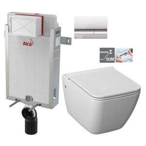 ALCADRAIN Renovmodul předstěnový instalační systém s chromovým tlačítkem M1721 + WC JIKA PURE + SEDÁTKO DURAPLAST AM115/1000 M1721 PU1 obraz