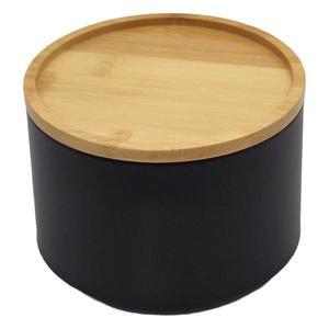 Dóza s bambusovým víkem black ø13x9 cm obraz