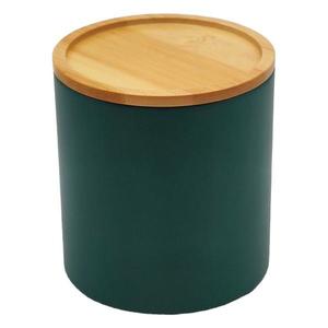 Dóza s bambusovým víkem dark green ø11x12.2 cm obraz