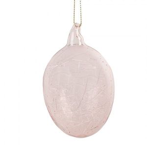 Růžové závěsné skleněné vajíčko Egg - Ø 6*10 cm 6GL4447 obraz