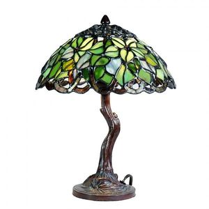 Zelená stolní Tiffany lampa Ganio - E14/max 2*25W, Ø 25x31 cm 5LL-6343 obraz